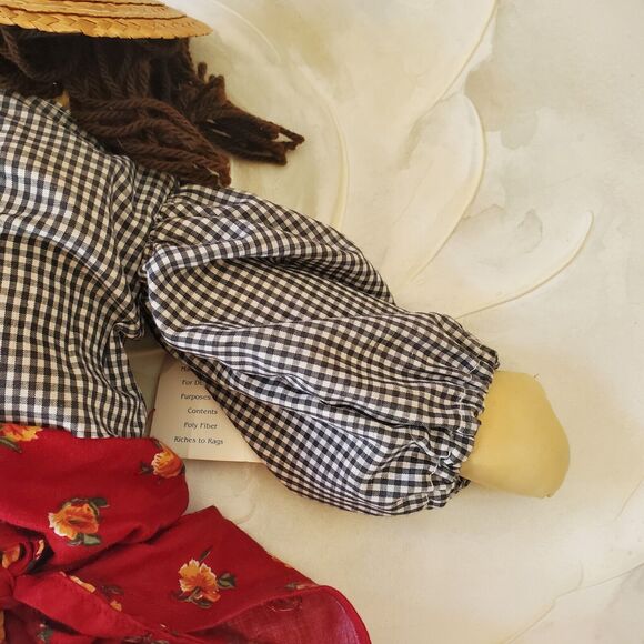 Riches To Rags 20" Hand Made Rag Doll With Tag "Kimmy" Folk Art American Design - Picture 13 of 14